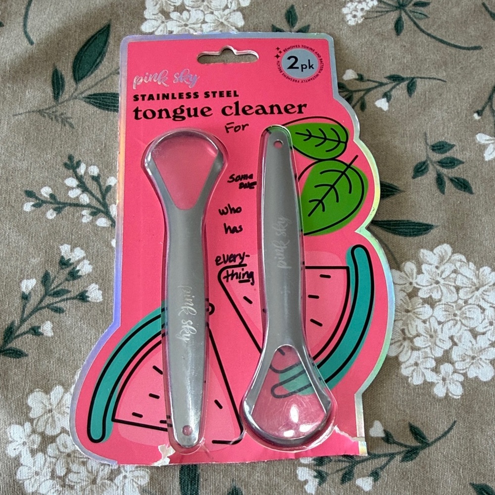 Pink Sky Stainless‎ Steel Tongue Cleaner Set